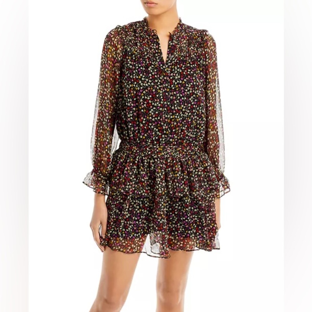 New!!!Joie Elsverre Ruffled Mini Dress. Silk Dress. Size XS/0.